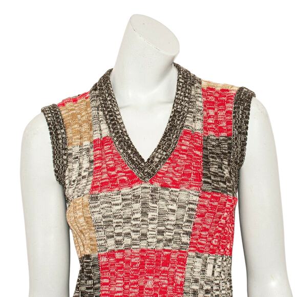 DOLCE & GABBANA Wool Knit V-neck Sweater Vest Color-block Size 40 - Picture 10 of 10